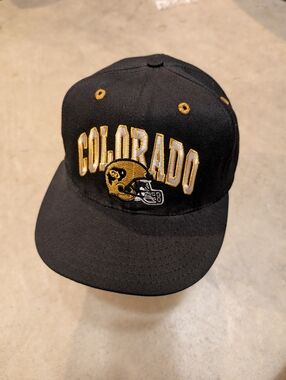 NWOT Pro Line Colorado Buffalos Embroidered Black Gold Snap Back Hat USA Made
